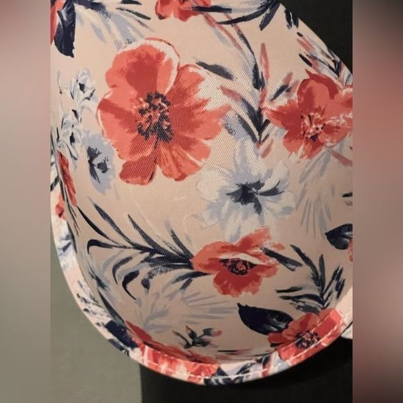 NWOT 38DD Nautica cream pink black blue floral print laser cut bra intimates - Picture 3 of 10